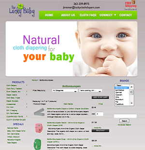 Cloth Diaper E-Commerce Web Design